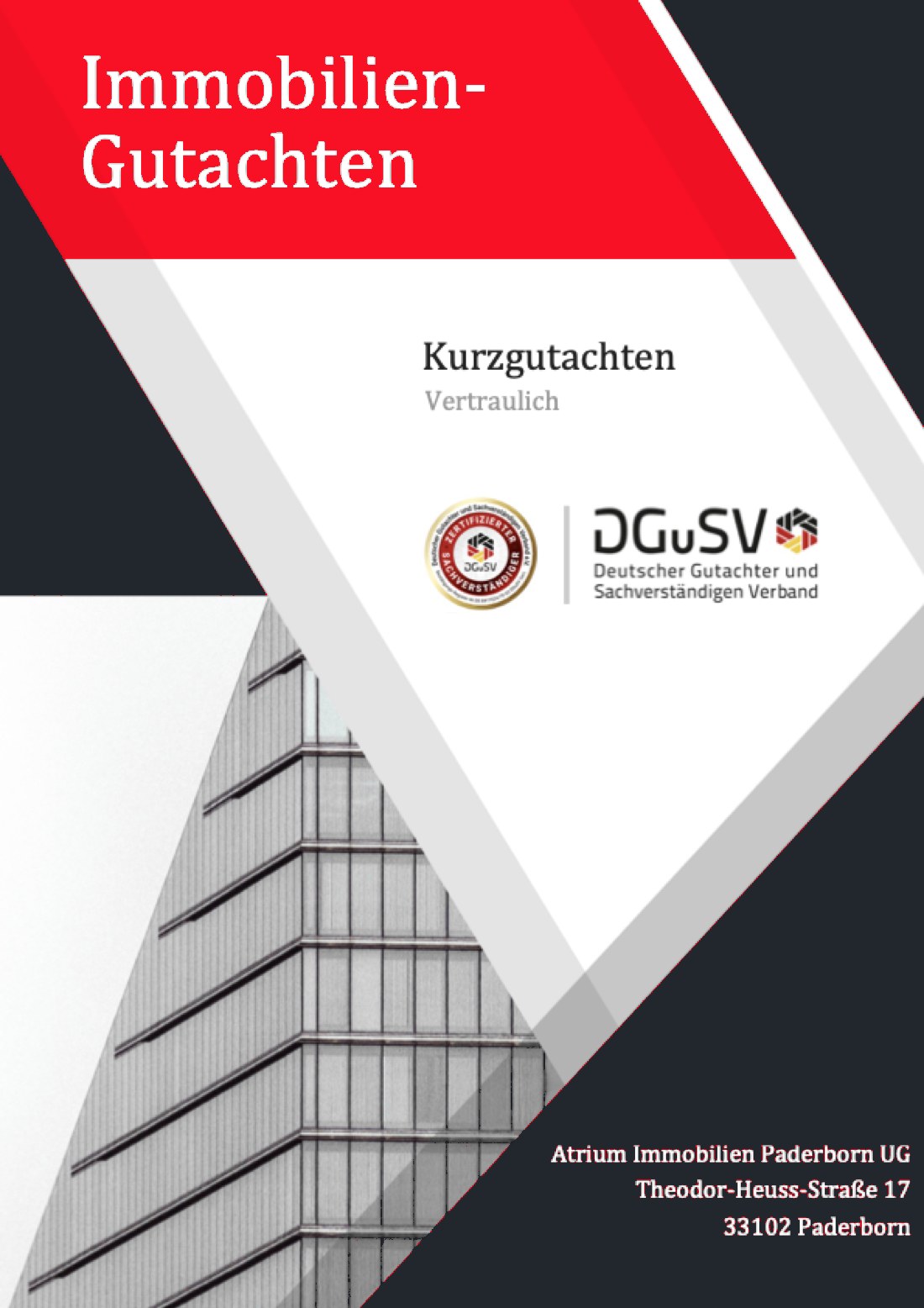 Cover eines Kurzgutachtens von Atrium Immobilien